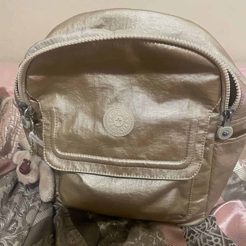 Kipling Metallic Gold Backpack